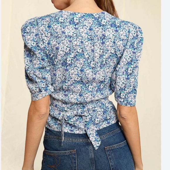 ROUJE sz36/US4 NWOT Eleonore Blouse slight puffed sleeves - Picture 4 of 12